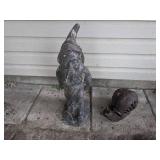 Adorable Garden Gnome and His Snail