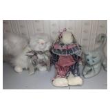 (3) Vintage Stuffed Animals - Cat & Rabbit