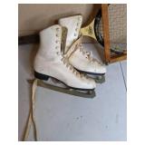 Ice Skates (8.5) and Vintage Signature AMC Tennis Racket