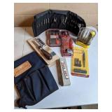 Assortment of New Tools and Tool Belt: Leviton, Menards, MaxCraft, etc.