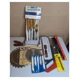 Assortment of Tools: Chisel Set, Hand Saw, Drill Bit, Etc.