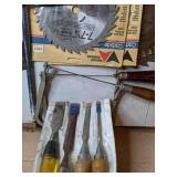 Assortment of Tools: Chisel Set, Hand Saw, Drill Bit, Etc.