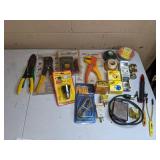Lot of Electrical Tools/ Supplies: Fuses, Wire Cutters, Strippers, Multi-Tester, Etc.