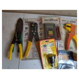 Lot of Electrical Tools/ Supplies: Fuses, Wire Cutters, Strippers, Multi-Tester, Etc.