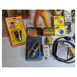 Lot of Electrical Tools/ Supplies: Fuses, Wire Cutters, Strippers, Multi-Tester, Etc.