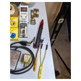 Lot of Electrical Tools/ Supplies: Fuses, Wire Cutters, Strippers, Multi-Tester, Etc.