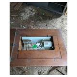 Antique White Sewing Machine Table with Manual