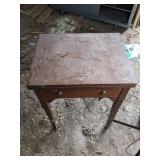 Antique White Sewing Machine Table with Manual