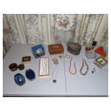 Elegant Lot of Assorted Jewelry, Jewelry Boxes, and Perfume