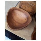 Amazing Lot of Wooden Tableware - Salad Bowl w/ Tong Set & (4) Bowls, Serving Bowls, Carved Mug, Serving Tray, & Cutting Board