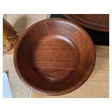 Amazing Lot of Wooden Tableware - Salad Bowl w/ Tong Set & (4) Bowls, Serving Bowls, Carved Mug, Serving Tray, & Cutting Board