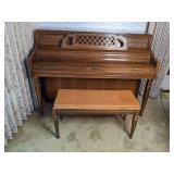 Artist Console Kimball Piano & Bench Walnut