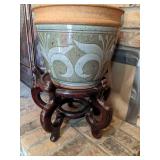 Beautiful Large Terracotta Pot w/Wooden Stand, (7) Terracotta Pots