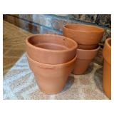 Beautiful Large Terracotta Pot w/Wooden Stand, (7) Terracotta Pots
