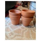 Beautiful Large Terracotta Pot w/Wooden Stand, (7) Terracotta Pots