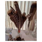 Beautiful Lot of Crystal Vases & Turkey Feathers