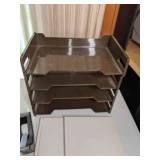 Lot of Office Supplies, Folders, Filing Trays, & Tape Dispenser