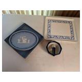 Wedgwood Psyche and Cupid Oval Tray in Tri-Color Jasper, Porcelain Mortar and Pestle, Square Serving Tray