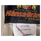 Vintage Hansa-Branta Goose Down Faux Fur Striped Coat Jacket w/ Hood