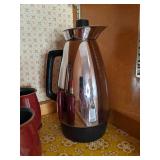 Set of (4) Red Janet Derby Pottery Coffee Mugs made in England, Electric Kettle, Coffee Pot, Vintage Thermos, Coffee Mugs