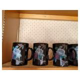 Set of (4) Red Janet Derby Pottery Coffee Mugs made in England, Electric Kettle, Coffee Pot, Vintage Thermos, Coffee Mugs
