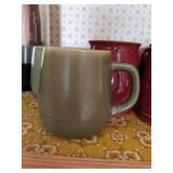 Set of (4) Red Janet Derby Pottery Coffee Mugs made in England, Electric Kettle, Coffee Pot, Vintage Thermos, Coffee Mugs