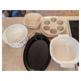 NordicWear Platter Holder, Villeroy & Boch Soufflé Round Casserole Dish, & Misc. Bake wear