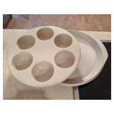 NordicWear Platter Holder, Villeroy & Boch Soufflé Round Casserole Dish, & Misc. Bake wear