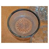 Crystal Serving Trays, Crystal Bowl, Crystal Basket, Etched Glass Bride & Groom Champagne Glasses