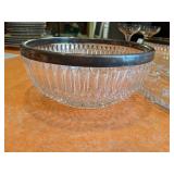Crystal Serving Trays, Crystal Bowl, Crystal Basket, Etched Glass Bride & Groom Champagne Glasses