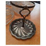 Crystal Serving Trays, Crystal Bowl, Crystal Basket, Etched Glass Bride & Groom Champagne Glasses