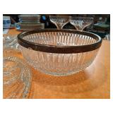 Crystal Serving Trays, Crystal Bowl, Crystal Basket, Etched Glass Bride & Groom Champagne Glasses