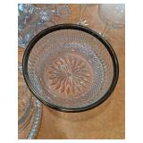 Crystal Serving Trays, Crystal Bowl, Crystal Basket, Etched Glass Bride & Groom Champagne Glasses