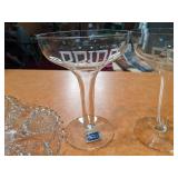 Crystal Serving Trays, Crystal Bowl, Crystal Basket, Etched Glass Bride & Groom Champagne Glasses