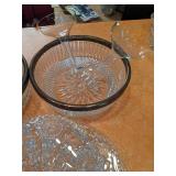 Crystal Serving Trays, Crystal Bowl, Crystal Basket, Etched Glass Bride & Groom Champagne Glasses