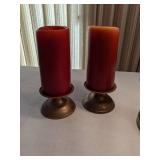 Beautiful Vintage Brass Lamp & Candle Set