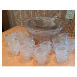 Gorgeous Crystal Punch Bowl Set w/ 24 Cups