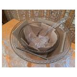 Gorgeous Crystal Punch Bowl Set w/ 24 Cups