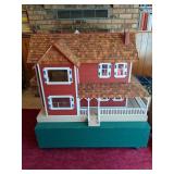 Beautiful Vintage Dollhouse w/ Wrap Around Porch & Accessories