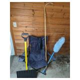 Snow Shovel, Cane, Duster, Fold-Up Lounge Chair