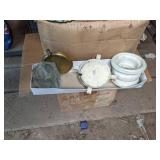 Lot of (5) Candle Holders and Boxes of Burned Candles