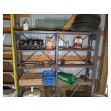 Tall Metal 4-Shelf Garage Shelf and All Contents