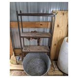Tall 3- Shelf Garage Shelf and Galvanized Tub