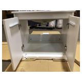Timeless Home 24 in. W x 18.31 in. D x 19.69 in. H Single Bathroom Vanity in White with Porcelain good (good condition) see all pictures