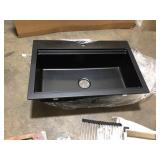 Dual Mount Rustin Granite Workstation 33 in. 1-Hole Single Bowl Kitchen Sink in Black by CMI (new) see all pictures