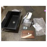 Dual Mount Rustin Granite Workstation 33 in. 1-Hole Single Bowl Kitchen Sink in Black by CMI (new) see all pictures