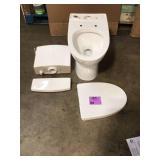 Caspian 2-Piece 1.1/1.6 GPF Dual Flush Elongated Toilet in White, Seat Included by Glacier Bay (good condition) see pictures