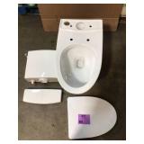 Caspian 2-Piece 1.1/1.6 GPF Dual Flush Elongated Toilet in White, Seat Included by Glacier Bay (good condition) see pictures