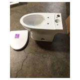 Caspian 2-Piece 1.1/1.6 GPF Dual Flush Elongated Toilet in White, Seat Included by Glacier Bay (good condition) see pictures