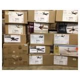 Pallet of assorted Ceiling Fans various sizes Customer Returns
